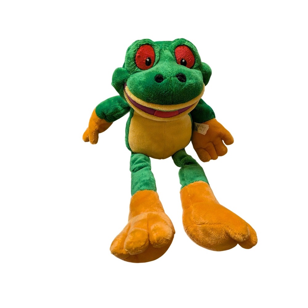 Newport Aquarium Tree Frog Plush Stuffed Animal Green Orange Red Eyes Souvenir